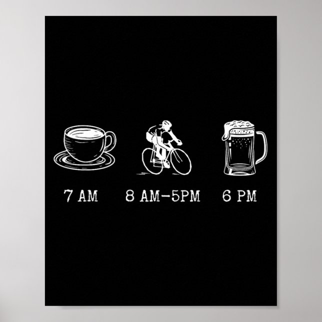 Affiche Citation drôle d'humour de cyclisme Café Vélo Bièr (Devant)