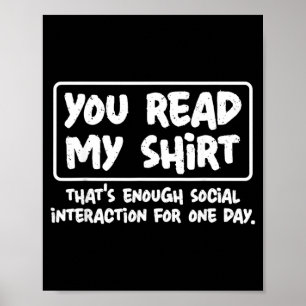 Affiche Citation drôle et sarcastique de chemise à lire