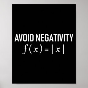 Affiche Citation drôle Éviter la négativité Équation mathé