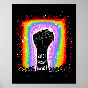 Affiche Citation Drôle Exist Resist Persist... Design