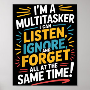 Affiche Citation drôle Humoristique Multitâche Citation dr