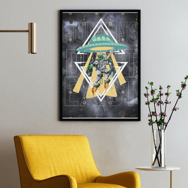 Affiche Citation drôle Les humains n'existent pas sur le t (Créateur téléchargé)