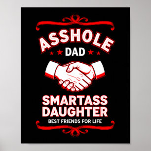 Affiche Citation drôle Papa Fille intelligente Amis