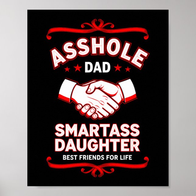 Affiche Citation drôle Papa Fille intelligente Amis  (Devant)