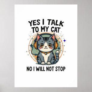 Affiche Citation drôle pour amateur de chats introverti -