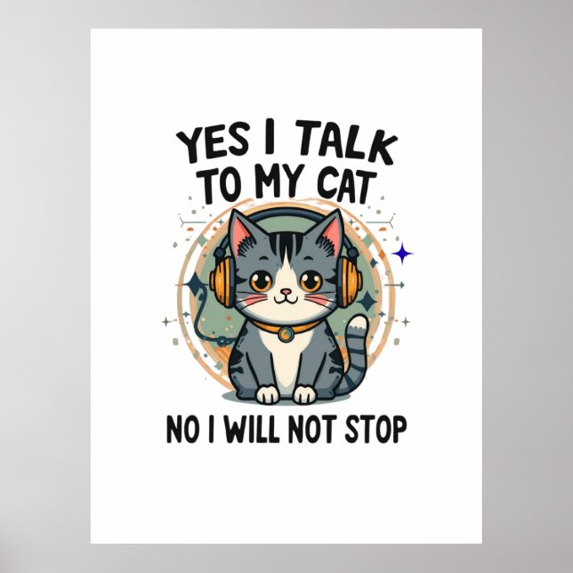 Affiche Citation drôle pour amateur de chats introverti -  (Devant)