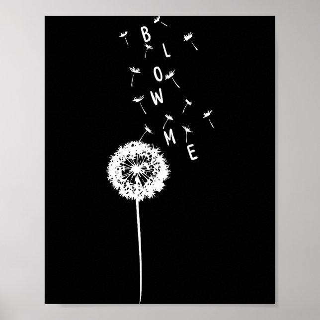 Affiche Citation drôle rétro vintage fleur pissenlit souff (Devant)