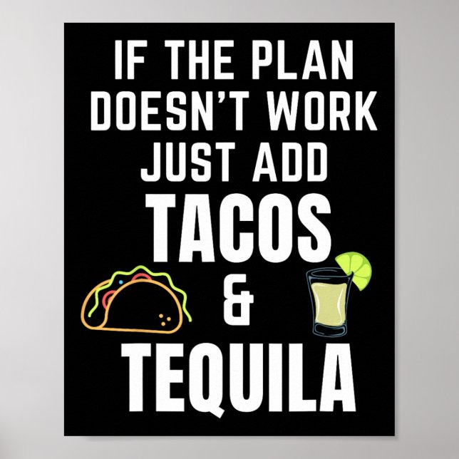 Affiche Citation Drôle Tacos Et Tequila Pour Cinco De Mayo (Devant)