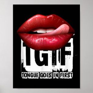 Affiche Citation drôle Y Tgif Langue entre en premier