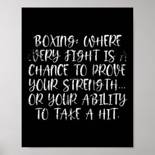 Affiche Citation Du Défi De Force De Boxe Pour Les Combatt