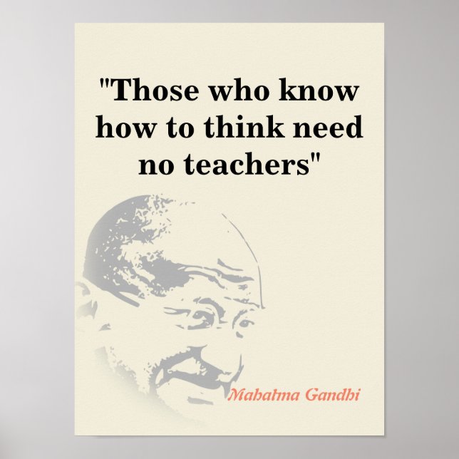 Affiche Citation Du Mahatma Gandhi Sur La Pensée (Devant)