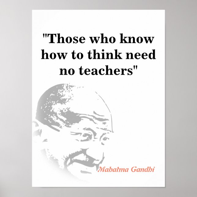 Affiche Citation Du Mahatma Gandhi Sur La Pensée (Devant)