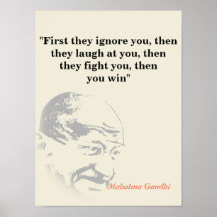 Affiche Citation Du Mahatma Gandhi Sur La Victoire