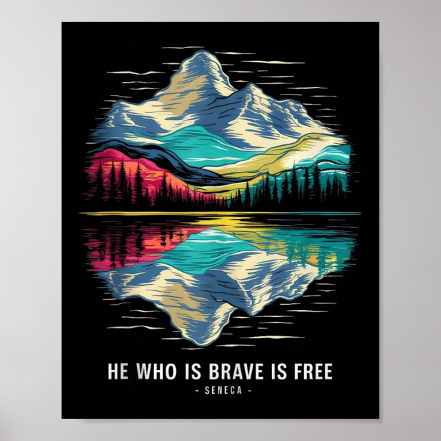 Affiche Citation du philosophe Stoic Seneca Brave stoïcism (Devant)