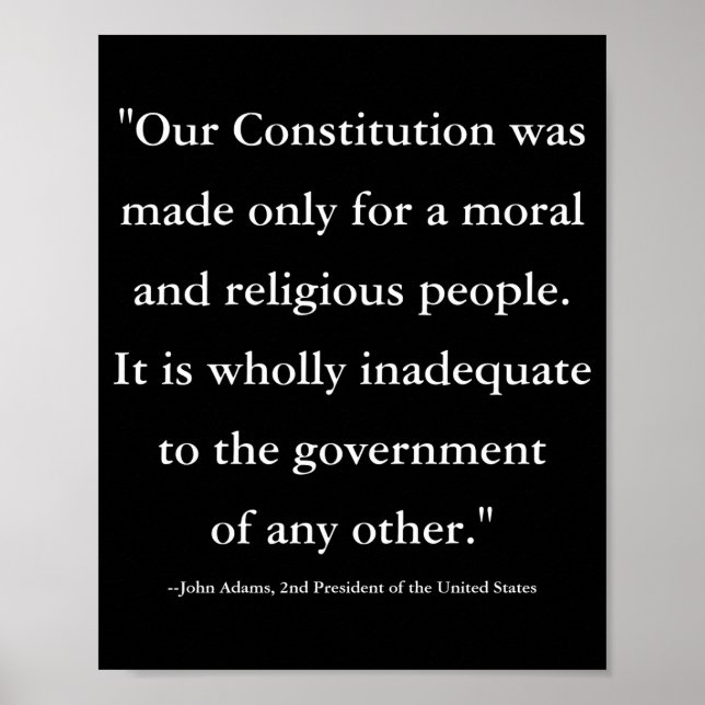 Affiche Citation du président John Adams sur le T S de la  (Devant)