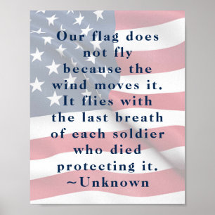 Affiche Citation du soldat Patriot American Flag Freedom