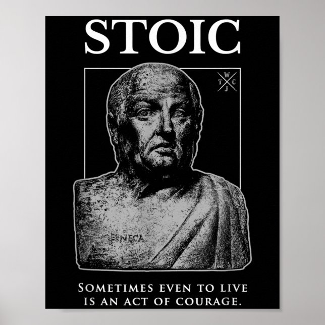 Affiche Citation du stoïcisme Seneca "acte de courage" (Devant)