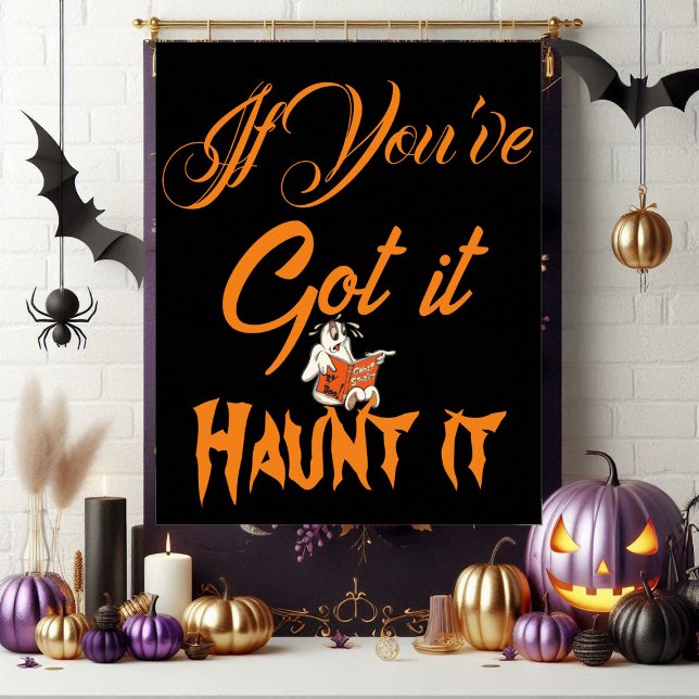 Affiche Citation éffrayante Funky Halloween Ghost Party Po (Spooky Funky Quote Halloween Ghost Party Poster)