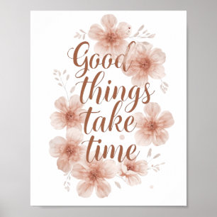 Affiche Citation Élégante de Patience et de Croissance