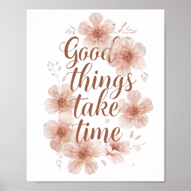 Affiche Citation Élégante de Patience et de Croissance (Devant)