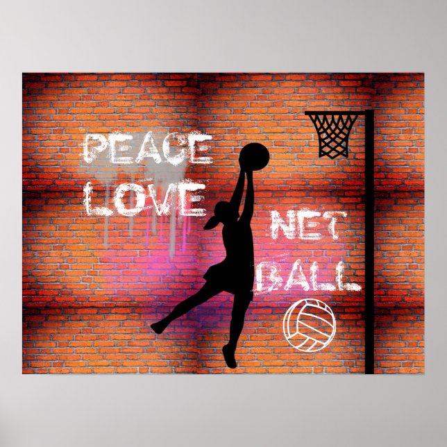 Affiche Citation en Netball de Graffiti Peace Love (Devant)