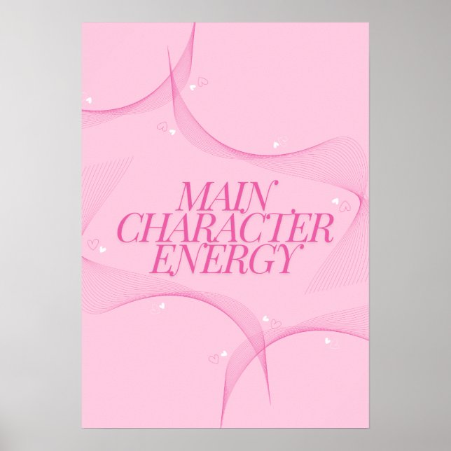 Affiche Citation Énergie Rose Personnage Principal (Devant)