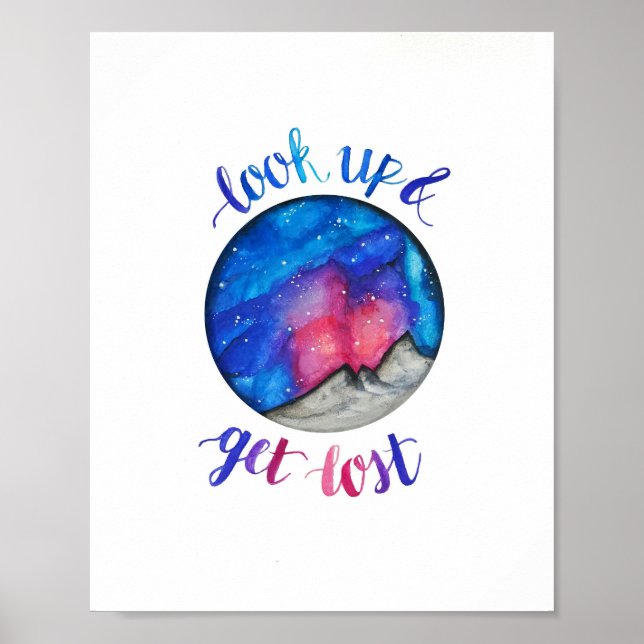 Affiche Citation et art de calligraphie aquarelle (Devant)