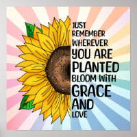 Citation et tournesol tiré à la main
