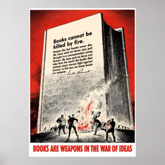 Affiche Citation FDR Sur La Gravure Des Livres — Frontière