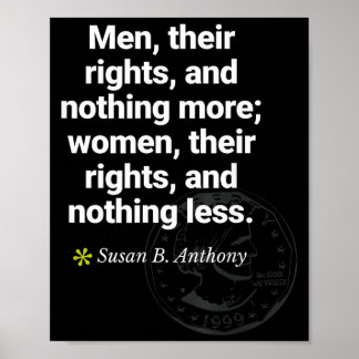 Affiche Citation féministe de Susan B Anthony sur l'égalit