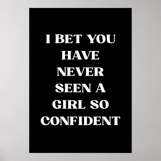 Affiche Citation Fille Confiance Citation Noir (Devant)