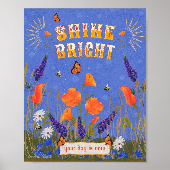 Affiche Citation Fleur sauvage Inspiration Poppies Califor (Devant)