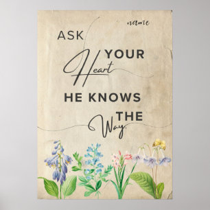 Affiche citation florale minimaliste esthétique