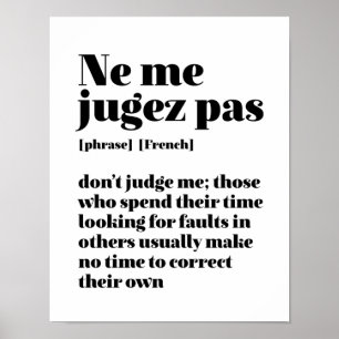 Affiche Citation française inspirée Ne me jugez pas