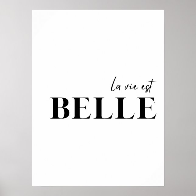 Affiche Citation française "La vie est belle" (Devant)