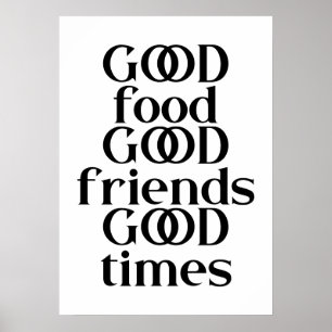 Affiche Citation Good Food Friends & Times   Couleur modif