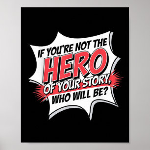 Affiche Citation Héros Motivationnel Style BD Inspiration