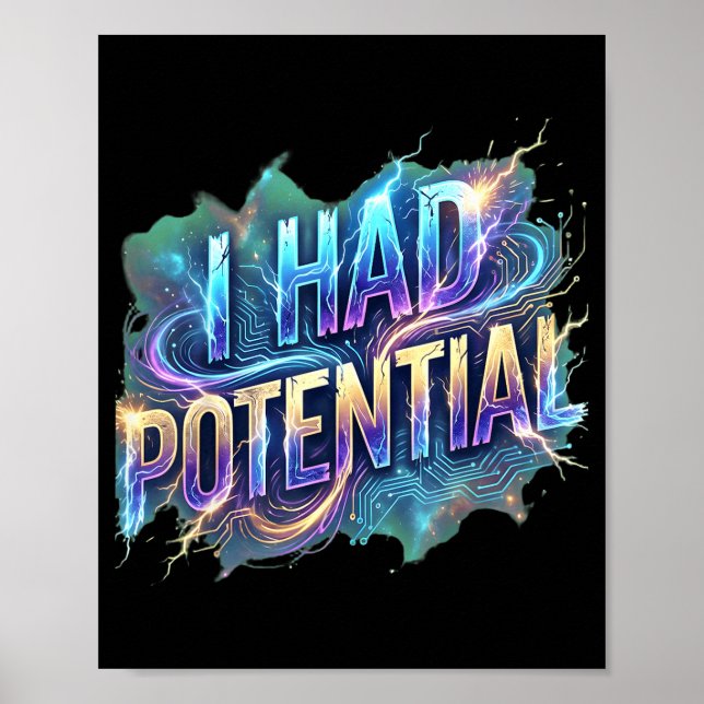 Affiche Citation humoristique rétro sarcastique de potenti (Devant)