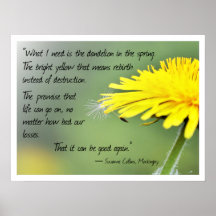 Citation inspirante avec photo Dandelion