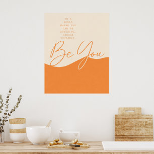 Affiche Citation Inspirante Beige et Orange – Minimaliste