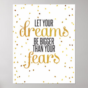 Affiche Citation inspirante Black and Gold Dreams