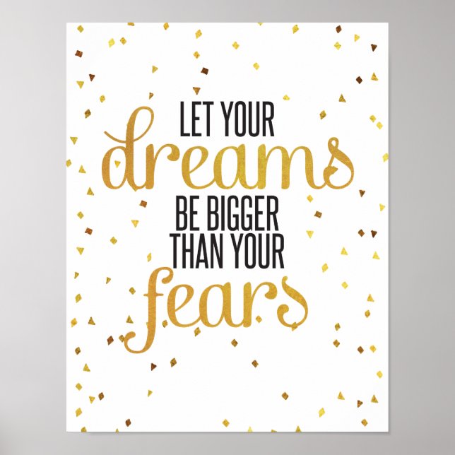 Affiche Citation inspirante Black and Gold Dreams (Devant)