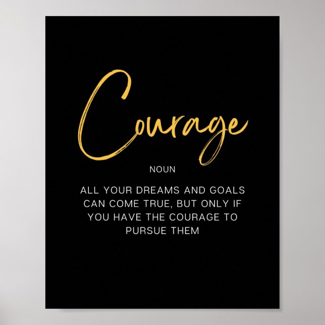Affiche Citation Inspirante Courage (Devant)