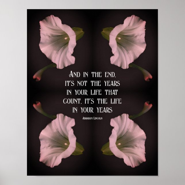 Affiche Citation Inspirante de la Fleur de Gloire du Matin (Devant)