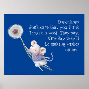 Affiche Citation Inspirante de mignonne petite souris Dand