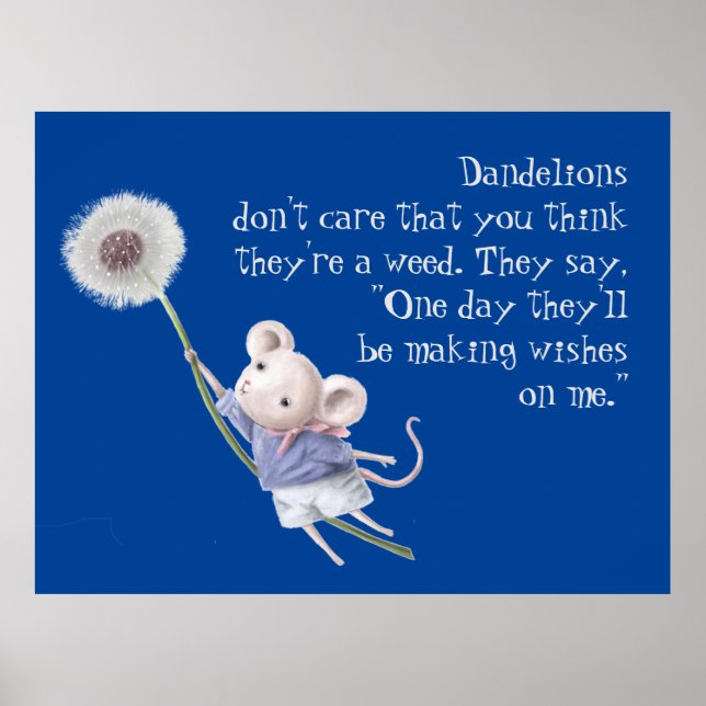 Affiche Citation Inspirante de mignonne petite souris Dand (Devant)