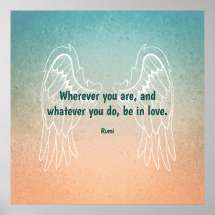 Affiche Citation Inspirante de Motivation de Rumi Ailes d'