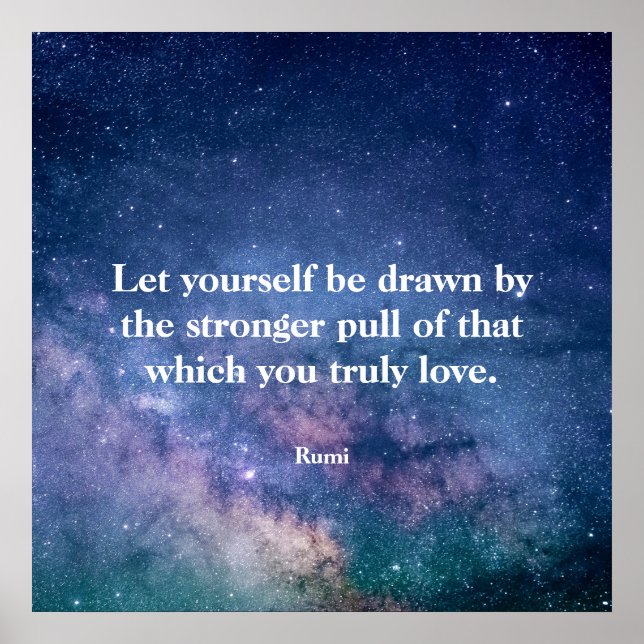 Affiche Citation Inspirante de Motivation de Rumi Univers (Devant)