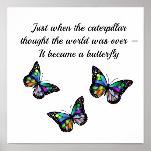 Affiche Citation Inspirante de Motivation Papillon