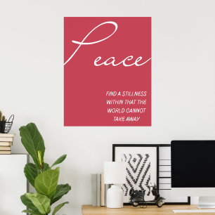 Affiche Citation Inspirante de Paix Rouge sur Toile